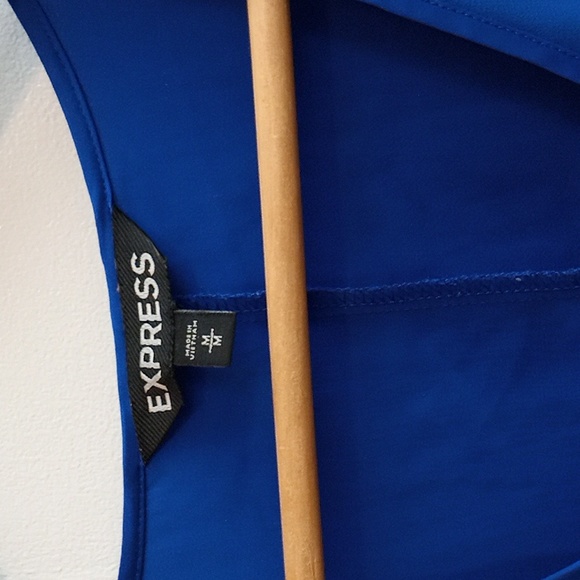 Express Royal Blue High Low Wrap Dress - Picture 2 of 5